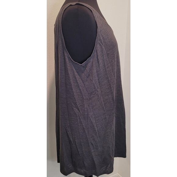 Eileen Fisher Organic Linen Jersey Long Tank Mink Gray Large - Picture 3 of 7